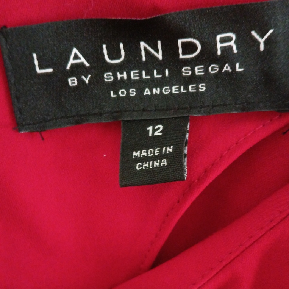 Laundry By Shelli Segal Red Asymmetrical High-Low Sundress 12 NWT - Picture 2 of 6